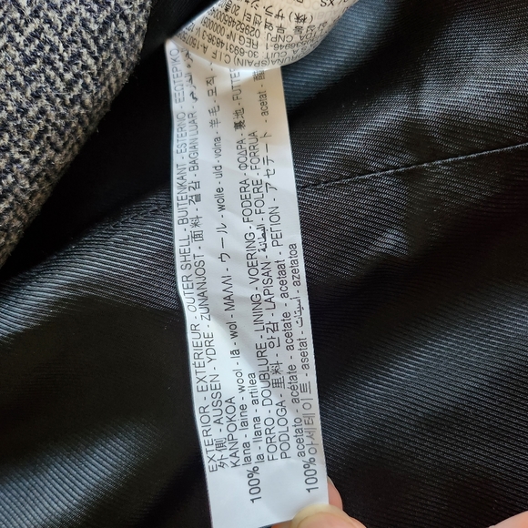 Zara XS blazer jacket, long, exaggerated shoulder, 100% wool - Picture 8 of 9